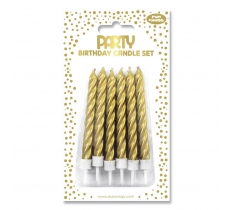 12 Pack Gold Metallic Candles