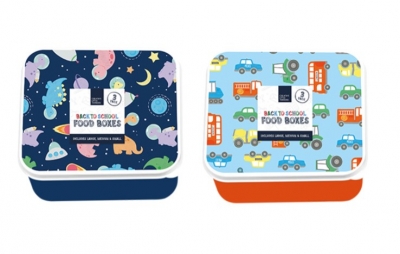 Boys Printed Food Boxes 3pk