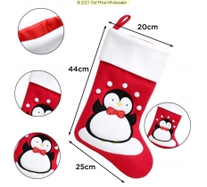 Deluxe Plush Red Penguin & Snowballs Stocking 40cm X 25cm