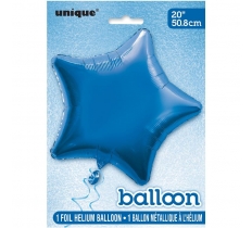 Solid Star Foil Balloon 20" Royal Blue