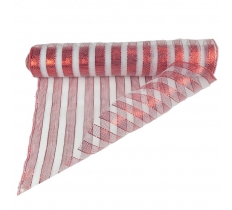 50CMX10M DECO MESH RED/WHITE