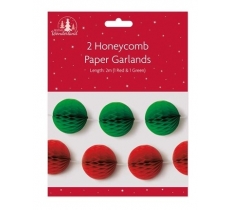 Christmas Honeycomb Paper Garland ( 2 Pack )