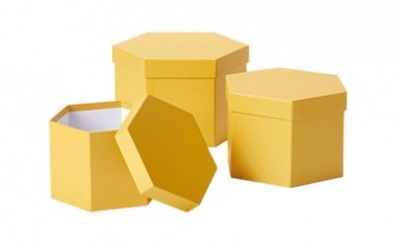 Hexagonal Hat Boxes Honeycomb Set of 3