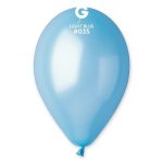 Gemar 13" Pack 50 Latex Balloons Metallic Light Blue #035