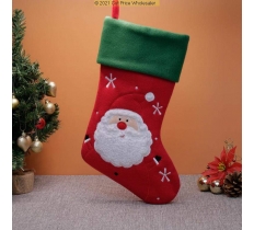 Deluxe Plush Red Fluffy Beard Santa Stocking 40cm x 25cm