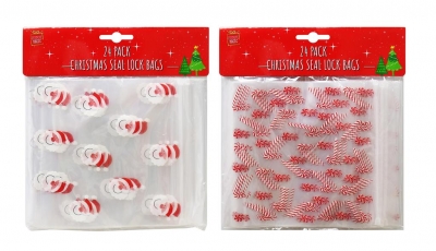 Christmas Seal Lock Bags 24 Pack 17 x 15cm