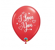 Qualatex 11" Print I Love You Hearts Script Pack Of 6