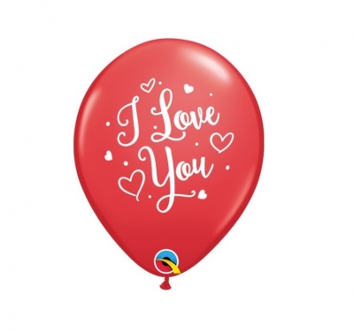 Qualatex 11" Print I Love You Hearts Script Pack Of 6