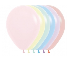 Sempertex 12" Pastel Matte Assortment Latex Balloons 50 Pack