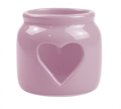 Pink Heart Cut-Out Tealight Holder