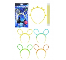 Glow Headband With Ears 4 Piece Set