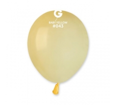 Gemar 5" Pack 50 Latex Balloons Baby Yellow #043
