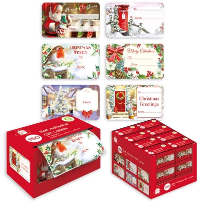 Christmas Santa Traditional Label Label Pack Of 150
