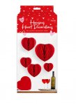 Valentine's Honeycomb Hanging Heart Deocrations 5pk