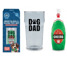 Father's Day No.1 Dog Dad Beer Glass & Toy