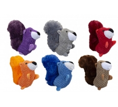 Plush Squirrel Dog Toy With Squeak 6 Assorted