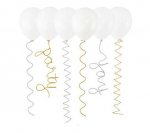 Silver & Gold Pipe Cleaner Balloon Tails 6 Pack