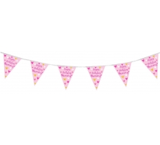 Party Bunting Happy Birthday Mummy Holographic 11 flags 3.9m