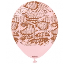 Kalisan 12" Safari Snake Macaron Pink Latex Balloons 25 Pack