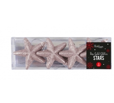 Rose Gold Glittered Star Christmas Tree 4 Pack