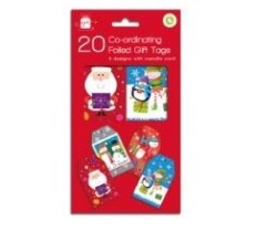 Christmas Co-ord Novelty Tags 20Pk