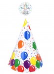 144 x Pre-Assembled Balloon Party Cone Hat (16.5cm)