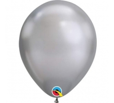 Qualatex 11" Round Chrome Silver Balloons 100 Pack