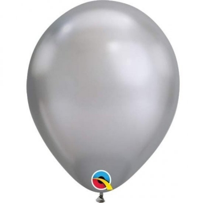 Qualatex 11" Round Chrome Silver Balloons 100 Pack