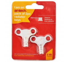 Amtech 2 Pack Radiator Keys ( Clock Type )