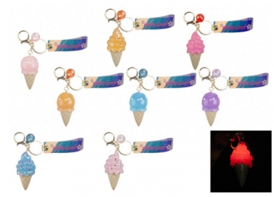 Ice Cream Keychain With Light Assorted