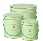 Set Of 3 Hamilton Hat Boxes Green