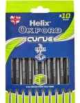 Helix Oxford Curve Pens X10 Black