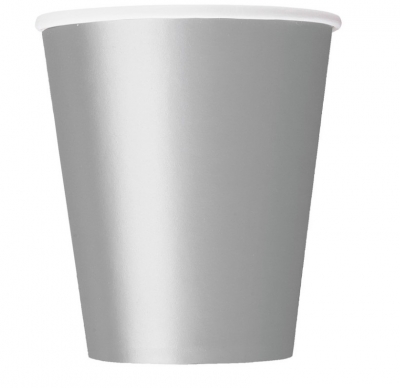 8 Pack Silver 9oz Cups