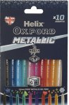 Helix Oxford Metallic Pens X10 Box