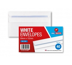 Mail Master 89mm X 152mm White Self Seal 40 Pack Envelope
