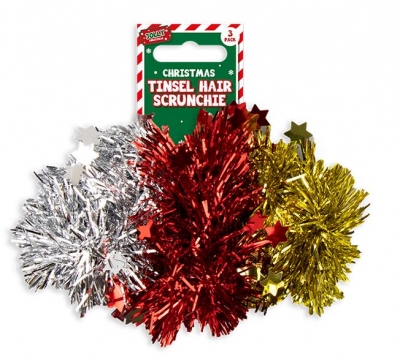 Tinsel Hair Scrunchies 3 Pack