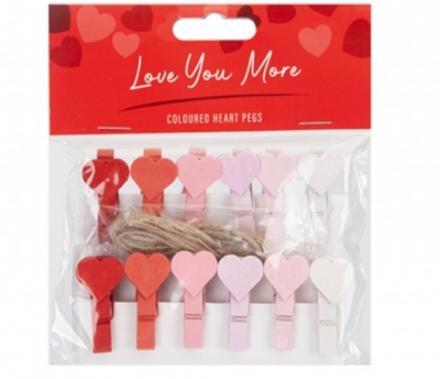 Heart Shaped Pegs 12 Pack