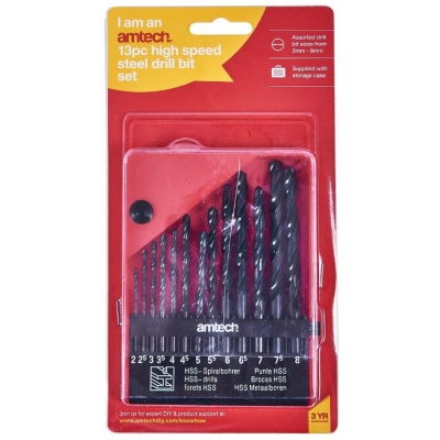 Amtech 13 Pack High Speed Drill Set Large