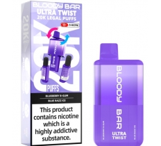 Bloody Bar Ultra 20K Vape Blueberry B-Gum & Blue Razz Ice