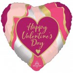 Happy Valentines Day 18" Satin Abstract Marble Balloon