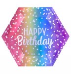 Rainbow Ombre Birthday Paper Plates Pack Of 8