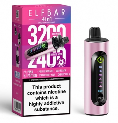 Elf Bar 4 In 1 Vape Prefilled Pod Kit Pink Edition