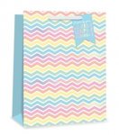 Gift Bag Pastel Zig-Zag Large