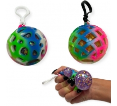 5.5cm Rainbow Crater Squish Ball Bag Clip