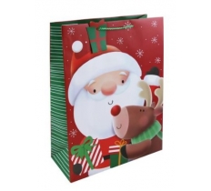 Cute Santa Reindeer Xl Gift Bag