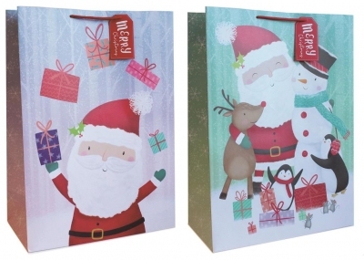 Jumbo Gift Bag Cute Santa ( 40.5 X 55.8 X 20.5cm )