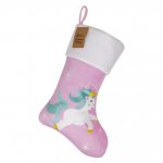 Deluxe Plush Pink Unicorn Christmas Stocking 40cm X 25cm