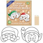 Colour Your Own Christmas Masks 29.5cm x 21cm