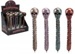 Sculptured Skull Pen 16cm 4 Assorted