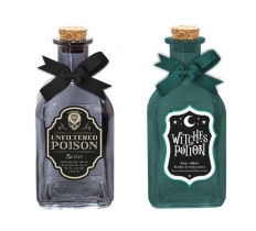 Halloween Glass Decorative Potion Bottles